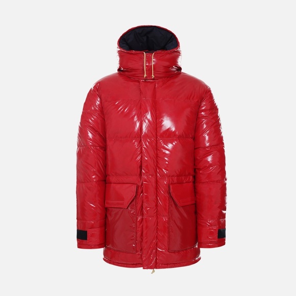 The North Face Brown label parka